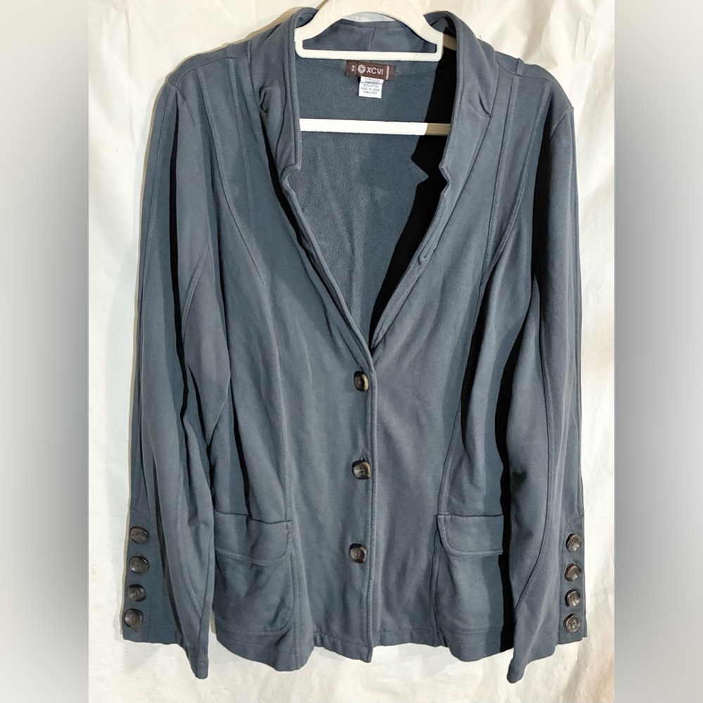 XCVI Lagenlook Knit Blazer Sz 2X Goth Shabby Dark Academia Collegiate 1Wk sale